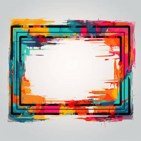 abstract frame with colorful paint strokes vectorの素材