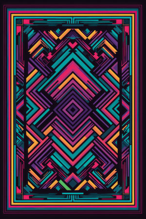 abstract geometric pattern on a black backgroundの素材