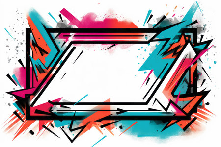 an abstract frame with colorful paint splatters on itの素材