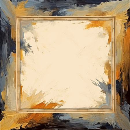 an abstract painting of a square frame on a white backgroundの素材