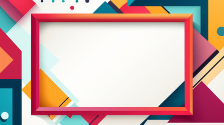 colorful abstract background with a square frameの素材