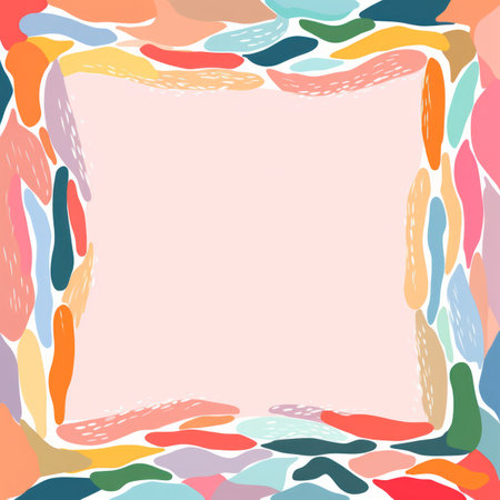 colorful abstract background with a square frameの素材