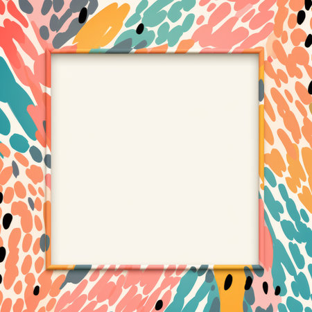 colorful abstract background with a square frameの素材