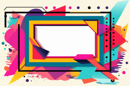 colorful abstract background with a square frameの素材