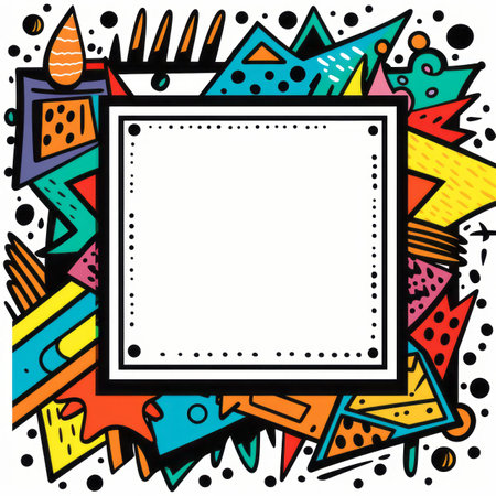 colorful abstract frame with space for text on a white backgroundの素材