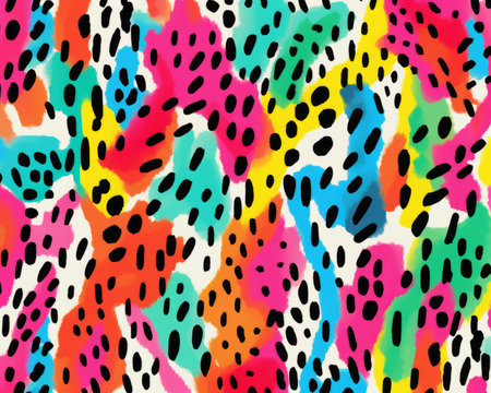 colorful leopard spots on a white backgroundの素材