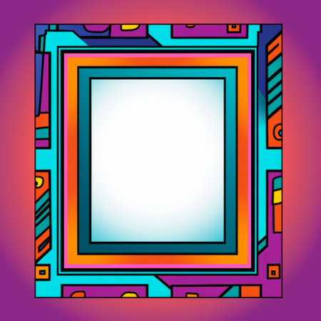 colorful square frame on a purple backgroundの素材
