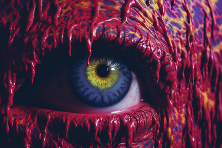 a close up of the eye of a monsterの素材