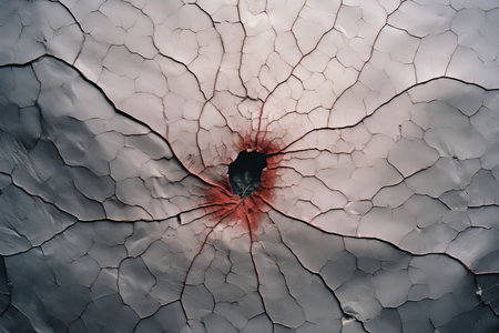 a close up view of a hole in the groundの素材