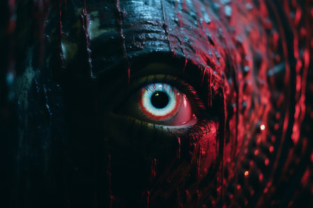 a close up of the eye of a monsterの素材