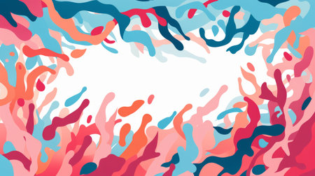 a colorful abstract background with a white frameの素材