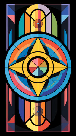 a colorful abstract design on a black backgroundの素材