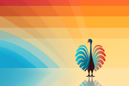 a colorful background with a bird on itの素材