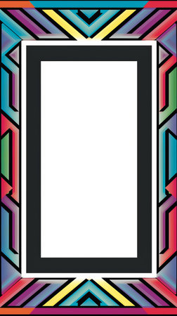 a colorful frame with a black square in the middleの素材