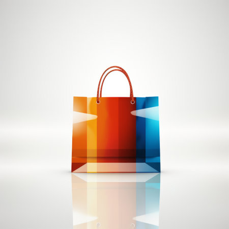 a colorful shopping bag on a white backgroundの素材