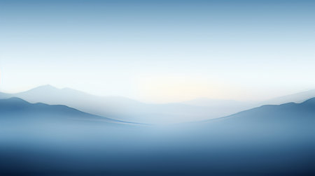 an abstract image of a mountain range with fog in the backgroundの素材