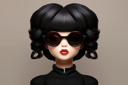 an illustration of a woman wearing sunglassesの素材