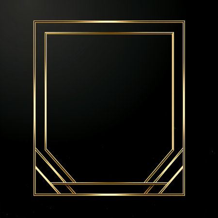 golden frame on black background vector illustrationの素材