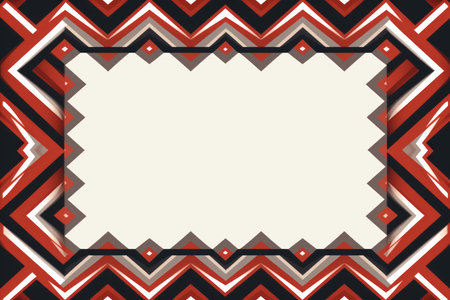 a red and black chevron pattern with a white borderの素材