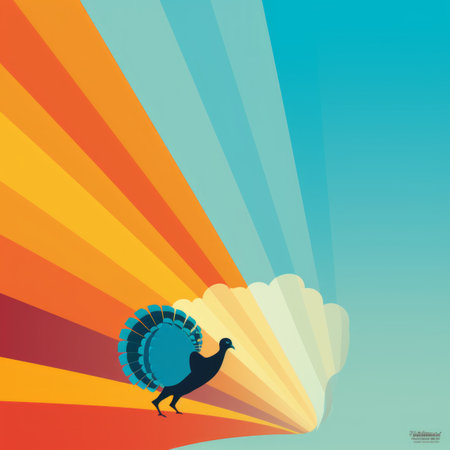 a poster of a turkey flying through the skyの素材