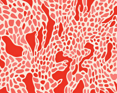 a red and white pattern with small dots on itの素材