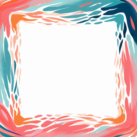 a square frame with an abstract painting on itの素材