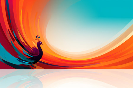 an abstract background with a bird on itの素材