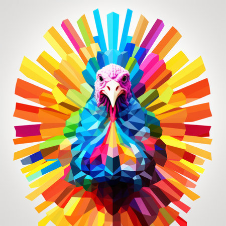 an illustration of a colorful bird on a white backgroundの素材