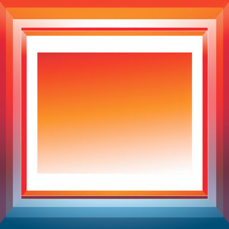 an orange and blue square frame on a white backgroundの素材