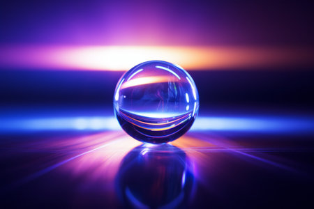 an image of a glass ball on a tableの素材