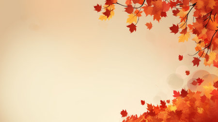 an autumn background with leaves and branchesの素材