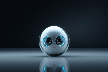 an image of a robot with glowing eyesの素材