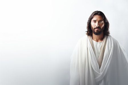 jesus standing in front of a white backgroundの素材