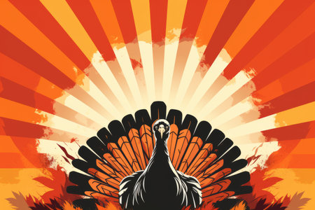 a thanksgiving poster with an image of a turkeyの素材