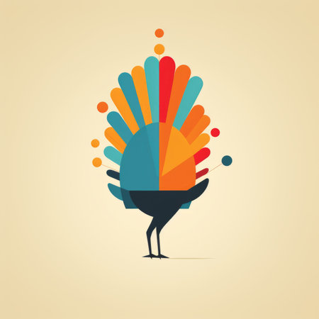 an illustration of a bird with colorful feathersの素材