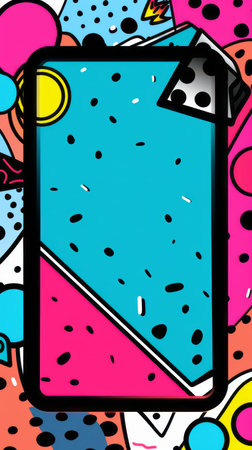 an image of a colorful tablet with a design on itの素材