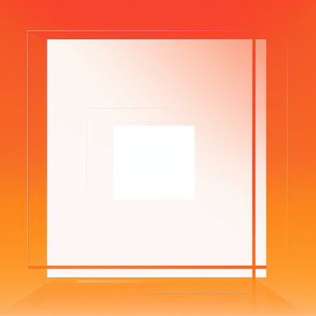 an orange and white square on an orange backgroundの素材