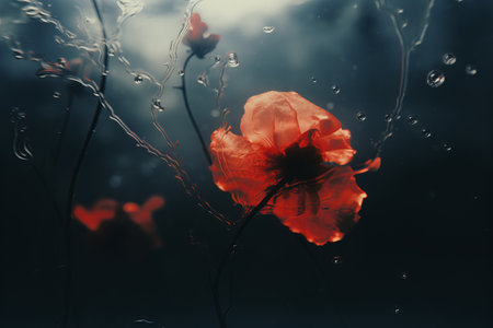 poppies in the rainの素材