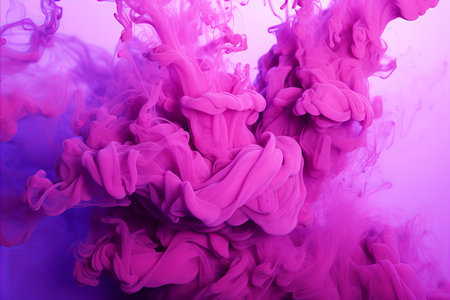purple ink in water on a purple backgroundの素材
