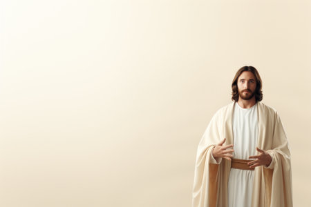 jesus standing in front of a white backgroundの素材