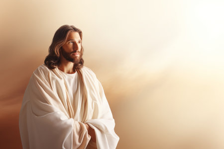jesus standing in front of a white backgroundの素材