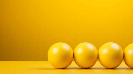 yellow easter eggs on a yellow backgroundの素材