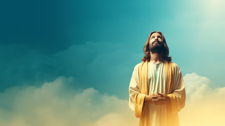 jesus standing in the cloudsの素材