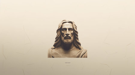 jesus statue on a white backgroundの素材