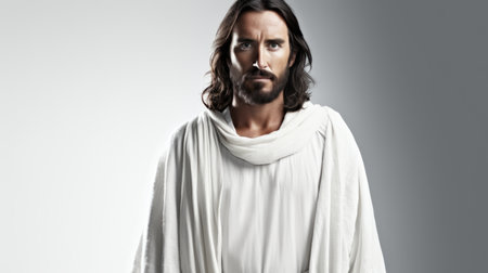 jesus standing in front of a white backgroundの素材