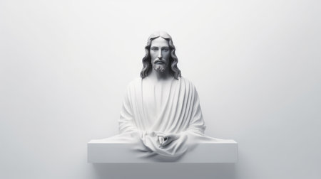 a statue of jesus sitting on a pedestalの素材
