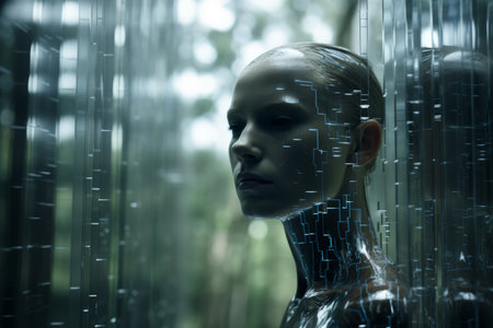 an image of a woman in a futuristic suitの素材