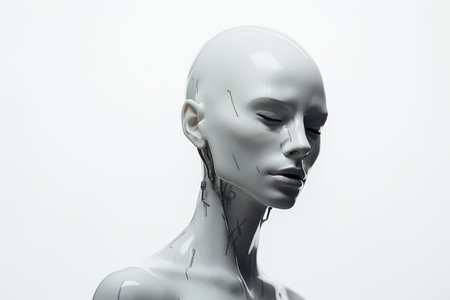 an image of a robot head on a white backgroundの素材
