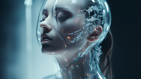 an image of a woman in a futuristic suitの素材