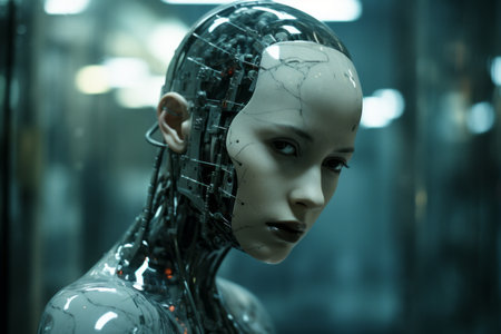 an image of a woman in a futuristic suitの素材
